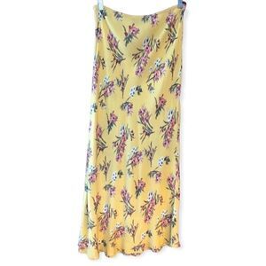 Know.one.cares L NWT Yellow Liberty Floral Cottagecore Pull-On Maxi Flowy Skirt